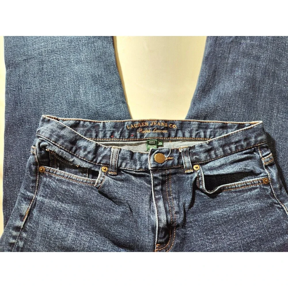 Ralph Lauren Y2K Vintage Women's Blue Bootcut Jeans Size 8 Classic Straight - Picture 6 of 13